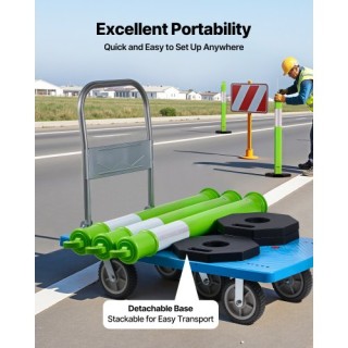 VEVOR Τρία Πακέτα Οριοδεικτών Κυκλοφορίας 1140 mm Πράσινα, Βάση με ...