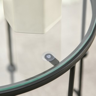 HOMCOM Σετ 2 Στοιβαζόμενα Τραπεζάκια Σαλονιού από μέταλλο και σκληρ... HOMCOM Σετ 2 Στοιβαζόμενα Τραπεζάκια Σαλονιού από μέταλλο και σκληρ...