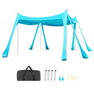 VEVOR Παραλία Τέντα Ηλίου, UPF50+ Προστασία, 2μ Ύψος, 3x3μ, Εύκολη ...