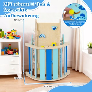 Costway Σύστημα Αναρρίχησης 9 σε 1 Montessori με Τόξο, Σχοινί & Σκά...