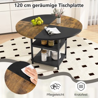 Costway Στρογγυλό Τραπέζι Φ120cm για 4-6 Άτομα, Δίχρωμο Τραπέζι Τρα... Costway Στρογγυλό Τραπέζι Φ120cm για 4-6 Άτομα, Δίχρωμο Τραπέζι Τρα...