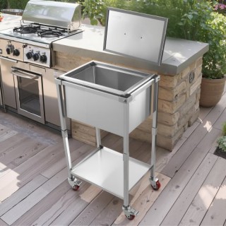 VEVOR Καρότσι Ψυγείο 31L με Ρόδες για Εξωτερικούς Χώρους QRSCBC201B...