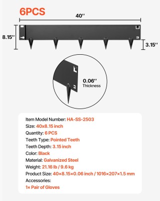 VEVOR Σετ 6 Τεμαχίων Μεταλλικό Περίγραμμα Τοπίου από Γαλβανισμένο Χ...