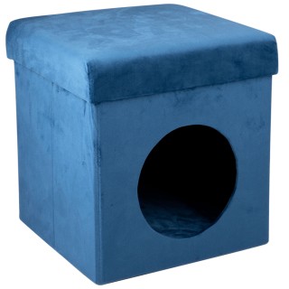 BAKAJI Σπιτάκι Γάτας Μαλακό Πολυεστέρας 34x36cm Ζαφειρένιο Μπλε Πτυ...