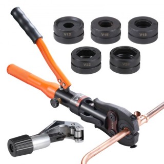 Εργαλείο Συμπίεσης Χαλκοσωλήνων VEVOR με Σιαγόνες V12/15/18/22/28 3...