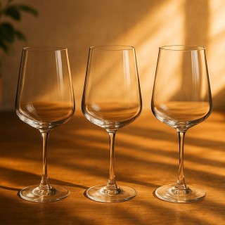 Galileo Σετ 3 ποτήρια κρασιού 435 ml από γυαλί με κλασικό σχέδιο Ru...