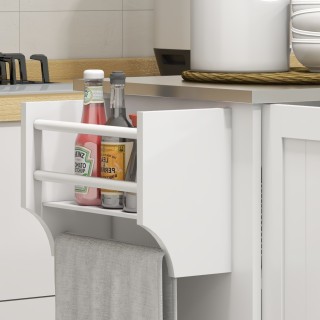 HOMCOM Kitchen Island με συρτάρι, ντουλάπι και 2 ανοιχτά ράφια, από...
