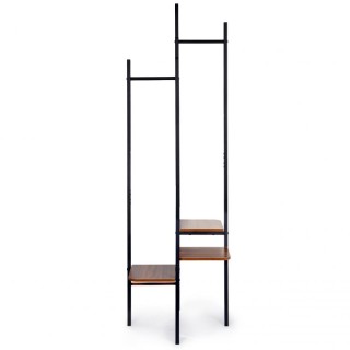 Επιδαπέδια Κρεμάστρα με Ράφια Μαύρο ModernHome YLT-0707-01P