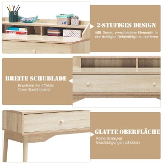 Costway Πολυλειτουργικό Γραφείο Υπολογιστή με Ράφια και Συρτάρι απ... Costway Πολυλειτουργικό Γραφείο Υπολογιστή με Ράφια και Συρτάρι απ...