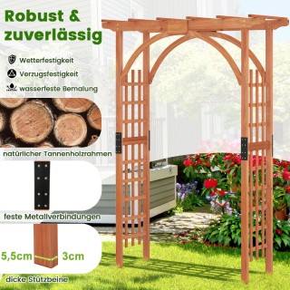 Costway Ξύλινη Αψίδα Κήπου για Αναρριχώμενα Φυτά - Κομψή Αψίδα Γάμο...