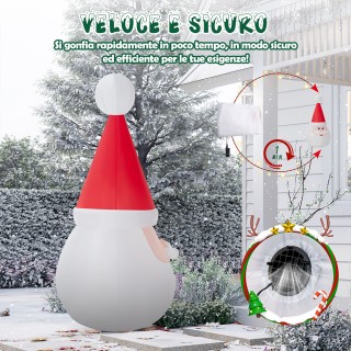 BAKAJI Φουσκωτός Άγιος Βασίλης XXL Φωτεινή Χριστουγεννιάτικη Διακόσ...