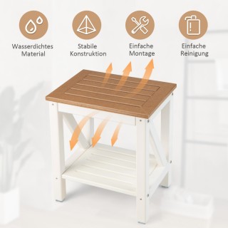 Costway  Πάγκος Ντους Μπάνιου με Ράφι έως 150 kg Αδιάβροχος 43 x 32...