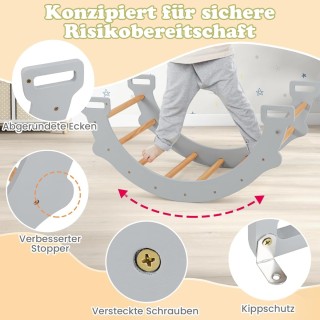 Costway Ξύλινη Αψίδα Αναρρίχησης με Μαξιλάρι για Ταλάντευση & Αναρρ...