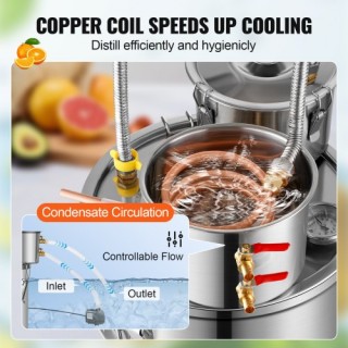 VEVOR Αποστακτήρας Αλκοόλ 8 Γαλόνια με Δοχείο Θάμπερ & Αντλία Νερού... VEVOR Αποστακτήρας Αλκοόλ 8 Γαλόνια με Δοχείο Θάμπερ & Αντλία Νερού...