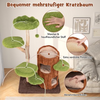 Costway Πύργος Γάτας με Πολλαπλά Επίπεδα, Σπιτάκι Δύο Ορόφων και Στ...