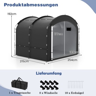 Costway Εξωτερική Κάλυψη Ποδηλάτου με Αδιάβροχο και Ασημόχρωμο Υλικ...