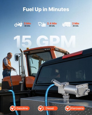 VEVOR Αντλία Μεταφοράς Καυσίμου 12V DC 57 L/min, Κιτ Μεταφοράς Dies... VEVOR Αντλία Μεταφοράς Καυσίμου 12V DC 57 L/min, Κιτ Μεταφοράς Dies...