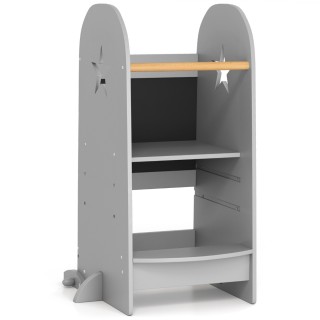 Costway Παιδικός Πύργος Μάθησης με Ρυθμιζόμενο Ύψος και Διπλής Όψης...