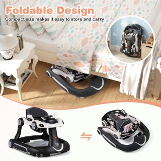 Costway Περπατούρα Μωρού 7 σε 1 με Σκίαστρο, Ρυθμιζόμενο Ύψος και Τ...