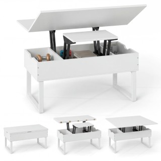 Costway Πολυλειτουργικό Τραπεζάκι Σαλονιού 3 σε 1 με Ρυθμιζόμενο Ύψ...