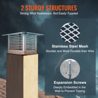 Καπέλο Καμινάδας VEVOR, 431.8x431.8mm, Ανοξείδωτο Ατσάλι 304, Εύκολ... Καπέλο Καμινάδας VEVOR, 431.8x431.8mm, Ανοξείδωτο Ατσάλι 304, Εύκολ...