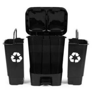 MULTISTORE Διπλός κάδος απορριμμάτων 40L με δύο διαμερίσματα για δι...