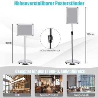 Costway Ρυθμιζόμενο Σταντ Πληροφοριών A4 με Περιστρεφόμενη Βάση, Ασ... Costway Ρυθμιζόμενο Σταντ Πληροφοριών A4 με Περιστρεφόμενη Βάση, Ασ...