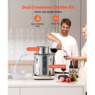VEVOR  Αποστακτήρας 8L Ανοξείδωτος για Νερό & Αλκοόλ  DLNTZLQYS8JL8...
