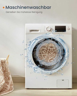 SONGMICS Στρογγυλό Χαλί Boho 120x120 εκ. Καπουτσίνο Μπεζ με Αντιολι... SONGMICS Στρογγυλό Χαλί Boho 120x120 εκ. Καπουτσίνο Μπεζ με Αντιολι...