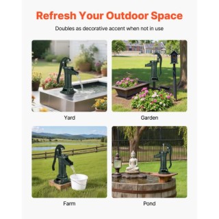 VEVOR Αντλία Χειρός Βεβόρ Παλαιάς Σχέδιασης, 25 ft Ανωτέρας Υψωσης,...