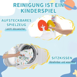 Costway Λίκνο & Κούνια Μωρουδιακή με 6 Διαδραστικά Παιχνίδια, Φώτα ...