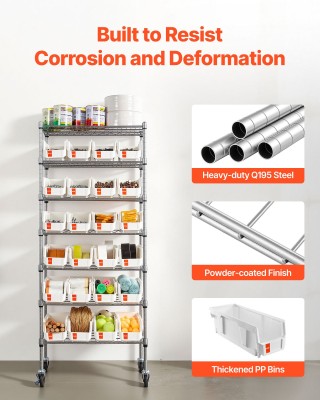 VEVOR Ράφι Αποθήκευσης με Ροδάκια & 24 Μικρούς Κάδους KYDWLJ7C1424O... VEVOR Ράφι Αποθήκευσης με Ροδάκια & 24 Μικρούς Κάδους KYDWLJ7C1424O...