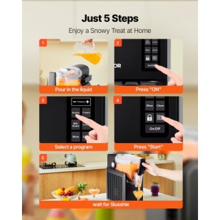 VEVOR Μηχανή Παρασκευής Γρανίτας 2.6L/88oz, Χωρίς Χρειάζεται Πάγο, ...