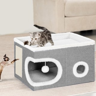 BAKAJI Γκρι Κουτί Γάτας με Ονυχοδρόμιο 58x42x33cm 02842298 BAKAJI Γκρι Κουτί Γάτας με Ονυχοδρόμιο 58x42x33cm 02842298
