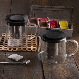 Galileo Τετράγωνη τσαγιέρα 1 L με γυάλινο μποροσλικικό φίλτρο SChef...