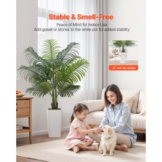 VEVOR Διακοσμητικός Τεχνητός Φοίνικας  Areca  ύψους 152,4 cm με λευ...