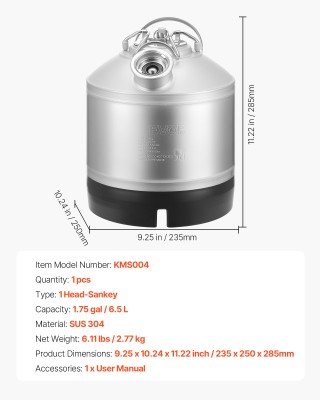 VEVOR Σετ Καθαρισμού Γραμμών Κεφαλών Ζύθου, 6.5L, 1.75 Γαλόνια, με ... VEVOR Σετ Καθαρισμού Γραμμών Κεφαλών Ζύθου, 6.5L, 1.75 Γαλόνια, με ...