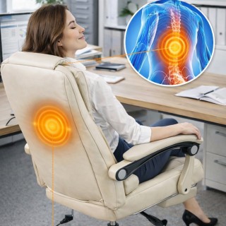 BAKAJI Προεδρική Πολυθρόνα με Μασάζ Κεφαλής και Υποπόδιο σε Μπεζ Οι... BAKAJI Προεδρική Πολυθρόνα με Μασάζ Κεφαλής και Υποπόδιο σε Μπεζ Οι...