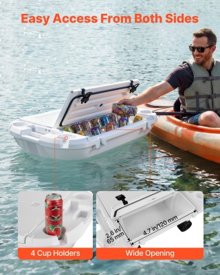 VEVOR Πλωτό Ψυγείο 37,9 L με Στεγανό Χώρο Αποθήκευσης, Ρόδες και Σχ... VEVOR Πλωτό Ψυγείο 37,9 L με Στεγανό Χώρο Αποθήκευσης, Ρόδες και Σχ...