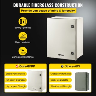 VEVOR NEMA Χαλύβδινο Κουτί 24x20x9 NEMA 4X Fiberglass, IP66 Αδιάβρο...