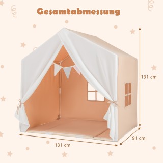 Costway  Παιδική σκηνή με πλενόμενο βαμβακερό χαλάκι & σημαιάκια, σ...