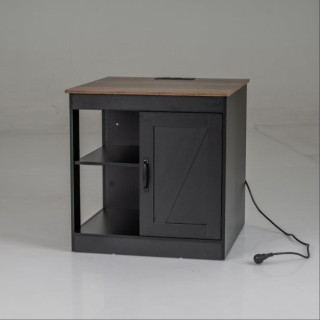 Costway Ξύλινο Κομοδίνο με Σταθμό Φόρτισης και Ρυθμιζόμενο Ράφι 61 ...