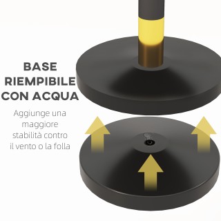 HOMCOM Κολωνάκια Οριοθέτησης από Ανοξείδωτο Ατσάλι με Μαύρο Βελούδ... HOMCOM Κολωνάκια Οριοθέτησης από Ανοξείδωτο Ατσάλι με Μαύρο Βελούδ...