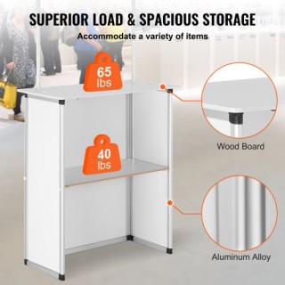 Φορητό Τραπέζι Εκθέσεων VEVOR με Ράφι/Τσάντα Μεταφοράς LSZST20DCSH... Φορητό Τραπέζι Εκθέσεων VEVOR με Ράφι/Τσάντα Μεταφοράς LSZST20DCSH...