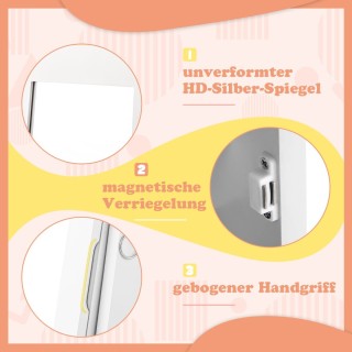 Costway Παιδική Ντουλάπα Κοσμημάτων με Καθρέφτη και Περιστρεφόμενη ...