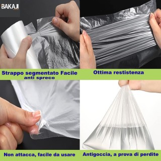 BAKAJI 3 x Ρολά Σακουλάκια Κατάψυξης για Τρόφιμα 900 Σακούλες Καταψ...