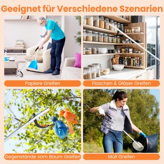 Costway Λαβή Κήπου & Συλλέκτης Σκουπιδιών από Αλουμίνιο Ασημί NP129...