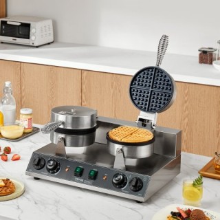 VEVOR Επαγγελματική Διπλή Στρογγυλή Βαφλιέρα 2460W Αντικολλητική S... VEVOR Επαγγελματική Διπλή Στρογγυλή Βαφλιέρα 2460W Αντικολλητική S...