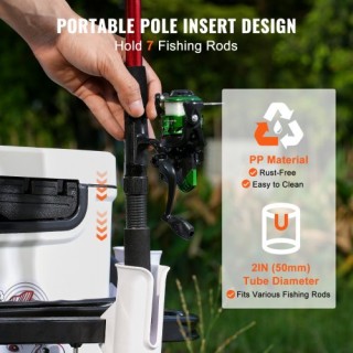 VEVOR Καρότσι Παραλίας για Ψάρεμα, 200 lbs, Μεγάλοι Τροχοί για Άμμο...