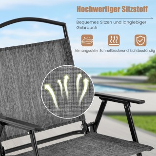 Costway Σετ Πτυσσόμενων Επίπλων Βεράντας 5 Τεμαχίων με Μεταλλικό Σκ...